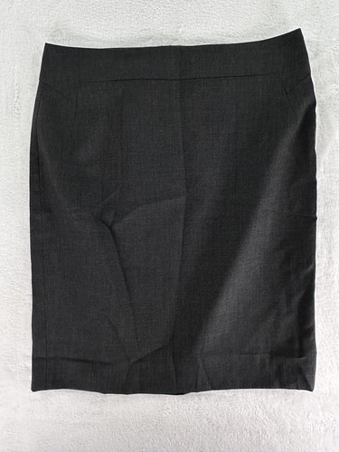 Ann Taylor Skirt 4 Summer Weight Wool Gray Pencil Read Zip Knee Length Lined