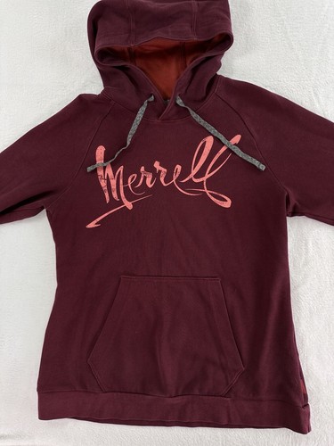 Merrell Hoodie Medium Burgundy Logo Pullover Top Shirt Women’s