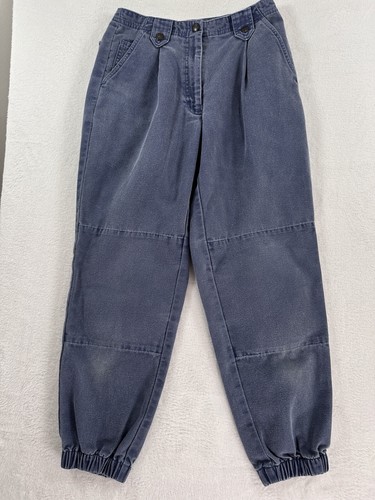 Vintage LL Bean Canvas Pants 4 Petite 90s Blue Jogger Jeans Hipster