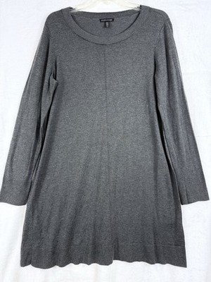 Eileen Fisher Medium Tencel Sweater Dress Gray Long Sleeve *FlawRead*