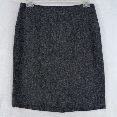 The Limited Pencil Skirt 10 Women Charcoal Gray Lined Rear Zip