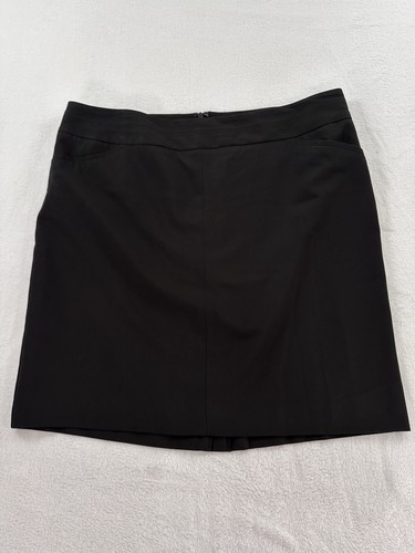 Worthington Skirt Size 16 Petite Black Lined Short Above Knee Pockets Stretch