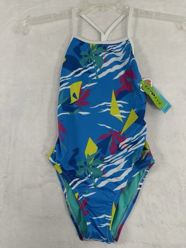 Speedo Womens 24 Endurance The One - 1 Piece Swimsuit Blue UPF 50 NWT