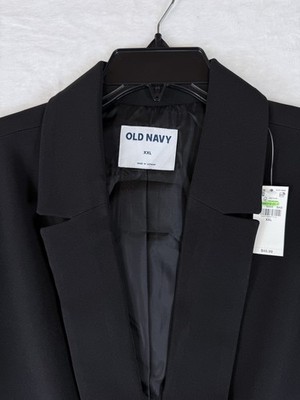 Old Navy Blazer Women XXL Black Suit Jacket Classic Stretch New NWT