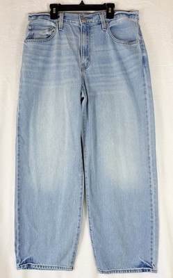 Levis Baggy Dad Jeans 30 Womens 30x30 Light Wash Blue Wide Leg High Rise