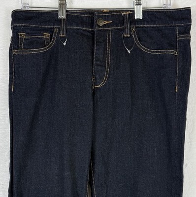 LL Bean Signature Straight Leg  Jeans 10 Womens Dark Blue Denim Mid Rise 293455