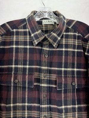 LL Bean Chamois Flannel Shirt XL Mens Button Up Long Sleeve Plaid Vintage 90s